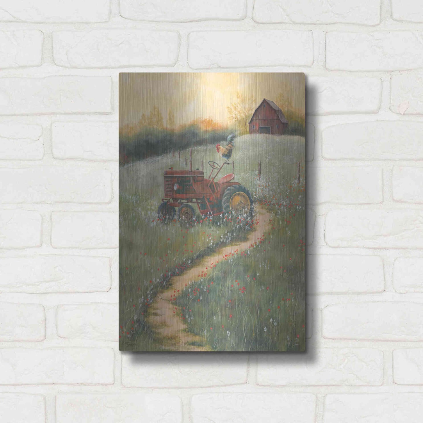 Luxe Metal Art 'The Old Tractor' by Pam Britton, Metal Wall Art,12x16