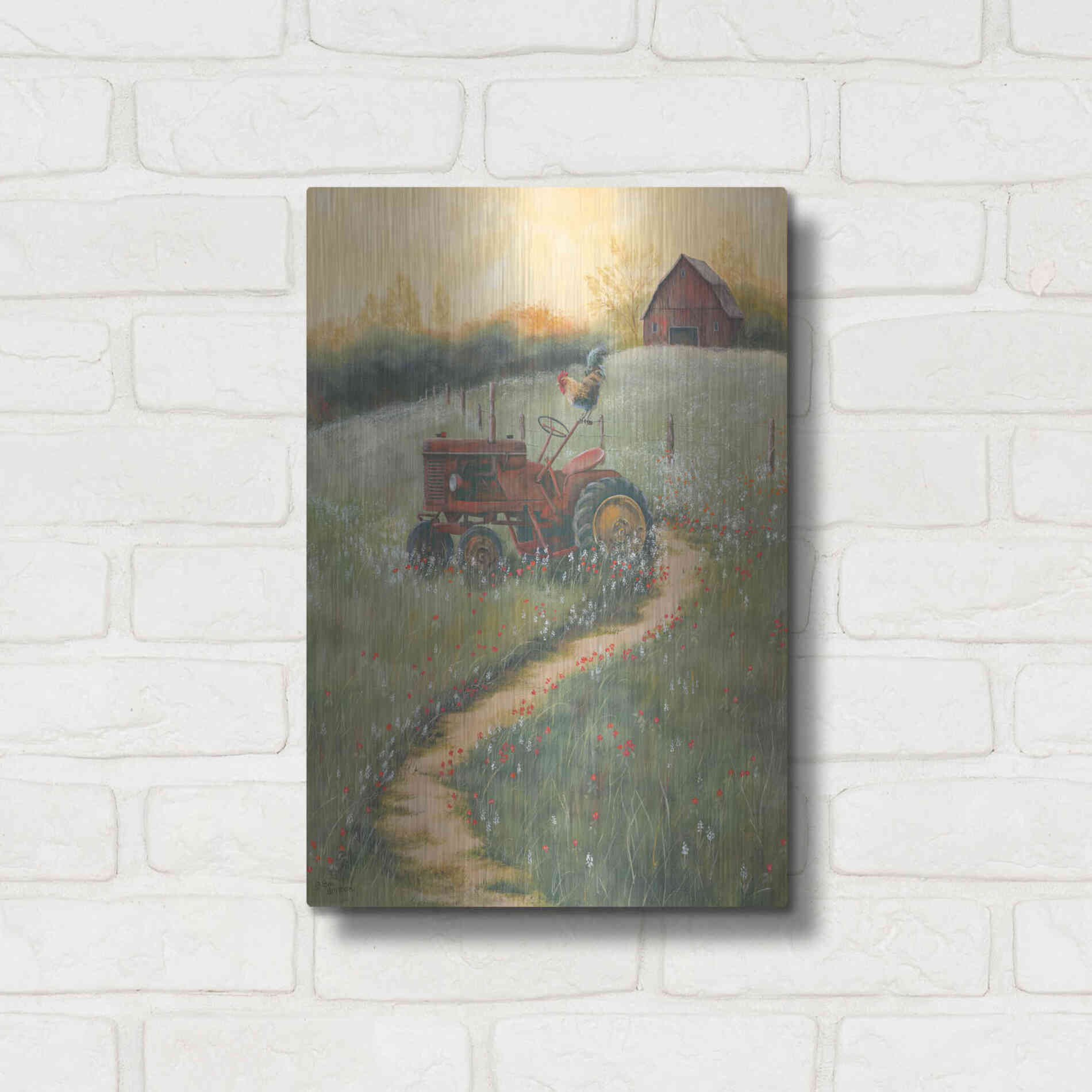 Luxe Metal Art 'The Old Tractor' by Pam Britton, Metal Wall Art,12x16