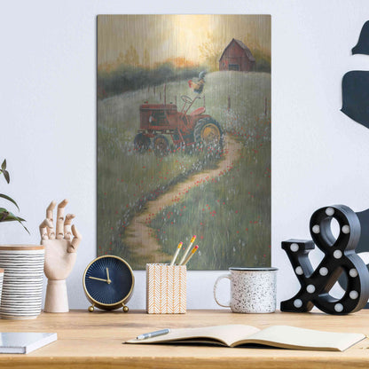 Luxe Metal Art 'The Old Tractor' by Pam Britton, Metal Wall Art,12x16