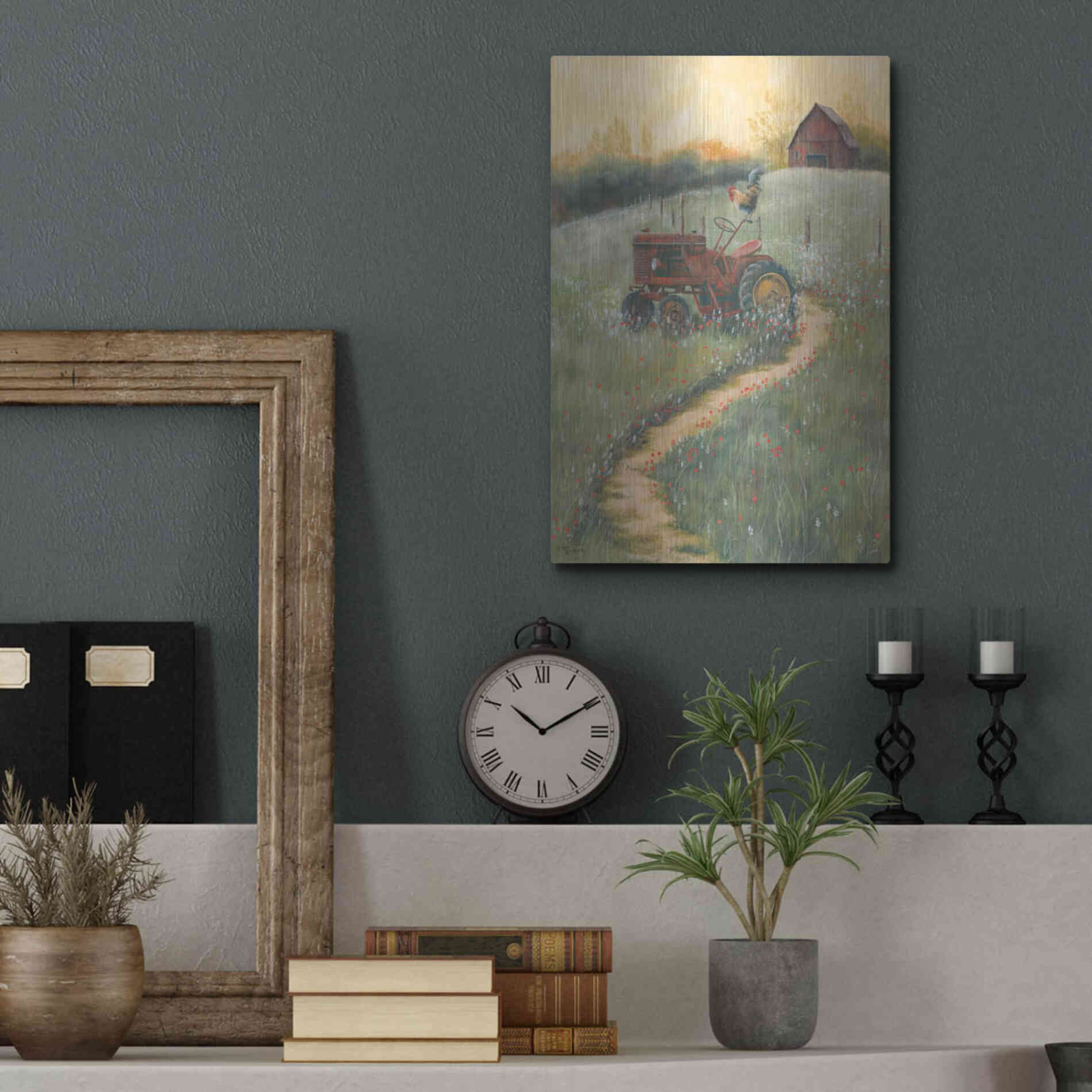 Luxe Metal Art 'The Old Tractor' by Pam Britton, Metal Wall Art,12x16