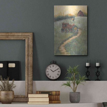 Luxe Metal Art 'The Old Tractor' by Pam Britton, Metal Wall Art,12x16