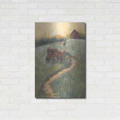 Luxe Metal Art 'The Old Tractor' by Pam Britton, Metal Wall Art,24x36