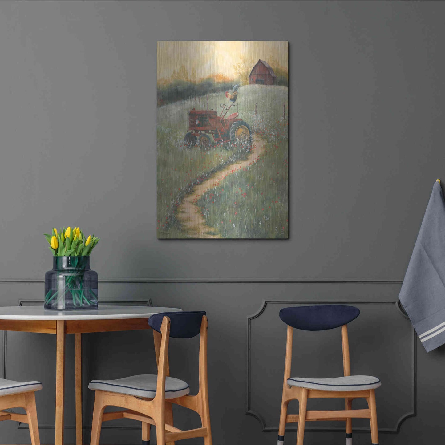 Luxe Metal Art 'The Old Tractor' by Pam Britton, Metal Wall Art,24x36