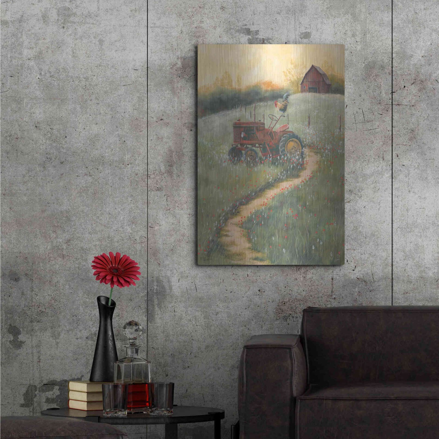 Luxe Metal Art 'The Old Tractor' by Pam Britton, Metal Wall Art,24x36