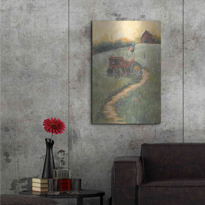 Luxe Metal Art 'The Old Tractor' by Pam Britton, Metal Wall Art,24x36