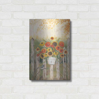 Luxe Metal Art 'Autumn Gate' by Pam Britton, Metal Wall Art,16x24