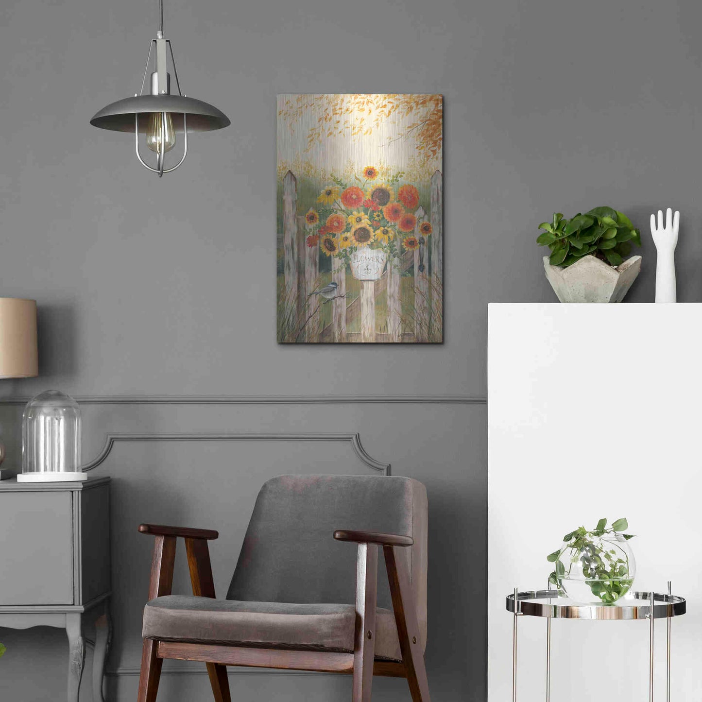 Luxe Metal Art 'Autumn Gate' by Pam Britton, Metal Wall Art,16x24