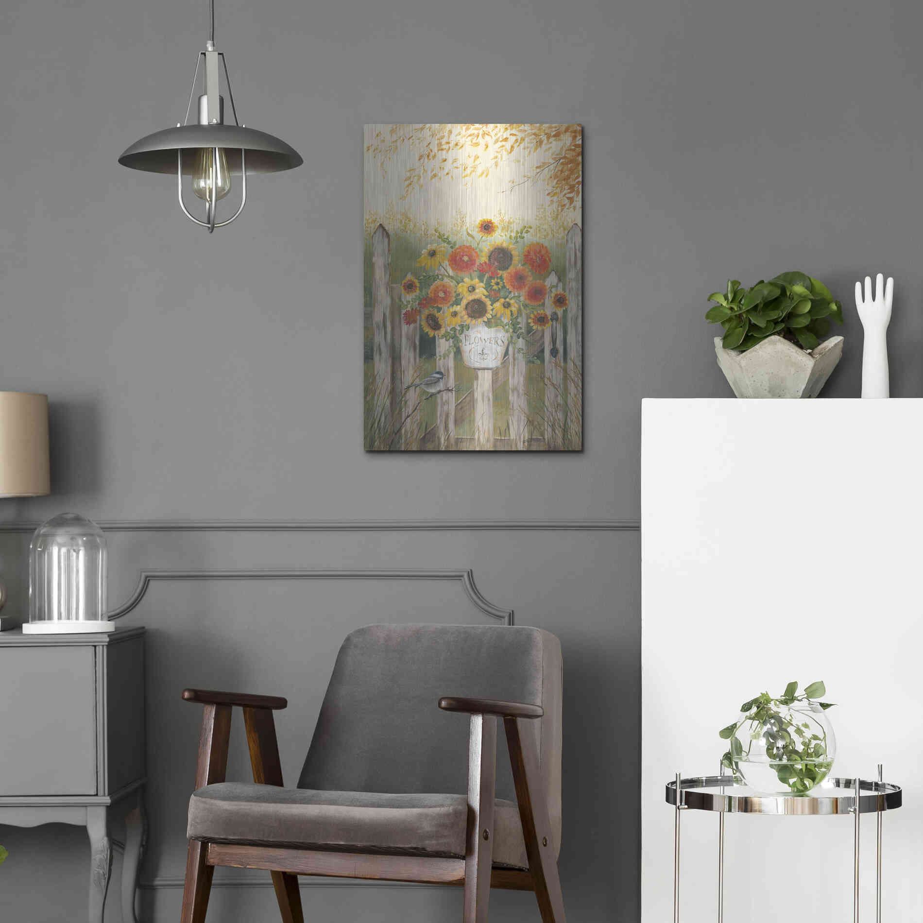 Luxe Metal Art 'Autumn Gate' by Pam Britton, Metal Wall Art,16x24