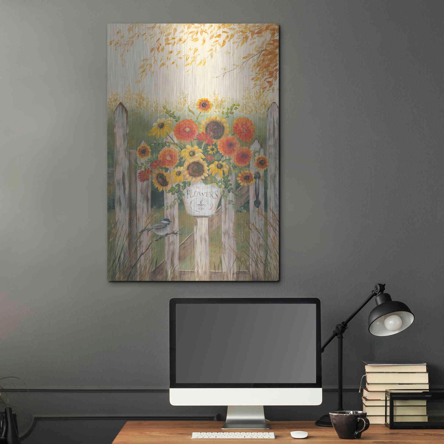 Luxe Metal Art 'Autumn Gate' by Pam Britton, Metal Wall Art,24x36