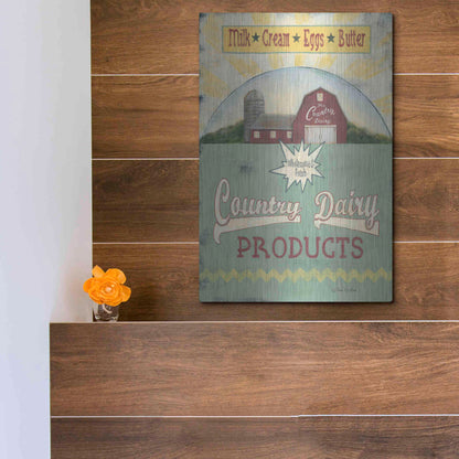 Luxe Metal Art 'Country Dairy' by Pam Britton, Metal Wall Art,12x16