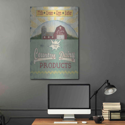Luxe Metal Art 'Country Dairy' by Pam Britton, Metal Wall Art,24x36