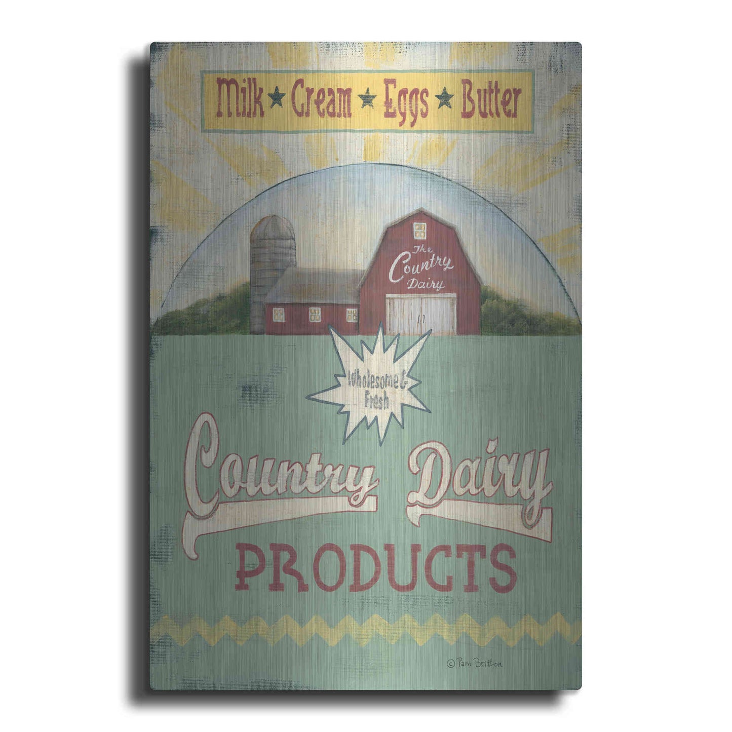 Luxe Metal Art 'Country Dairy' by Pam Britton, Metal Wall Art