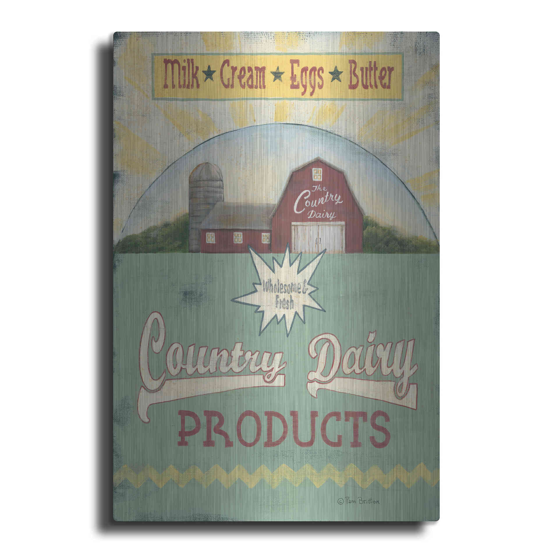 Luxe Metal Art 'Country Dairy' by Pam Britton, Metal Wall Art