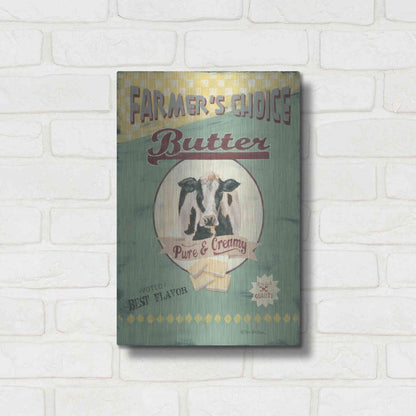 Luxe Metal Art 'Farmer's Choice Butter' by Pam Britton, Metal Wall Art,12x16