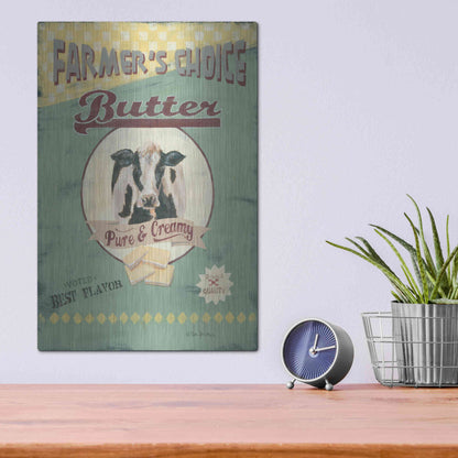 Luxe Metal Art 'Farmer's Choice Butter' by Pam Britton, Metal Wall Art,12x16