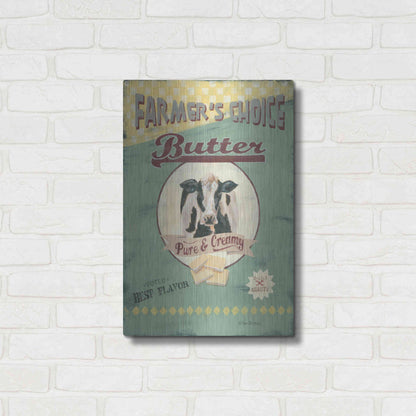 Luxe Metal Art 'Farmer's Choice Butter' by Pam Britton, Metal Wall Art,16x24