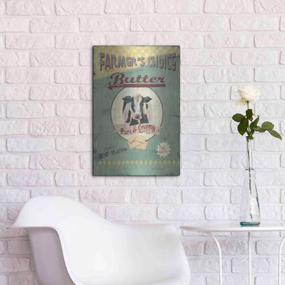 Luxe Metal Art 'Farmer's Choice Butter' by Pam Britton, Metal Wall Art,16x24