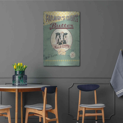 Luxe Metal Art 'Farmer's Choice Butter' by Pam Britton, Metal Wall Art,24x36