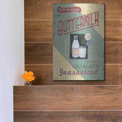 Luxe Metal Art 'Buttermilk' by Pam Britton, Metal Wall Art,12x16