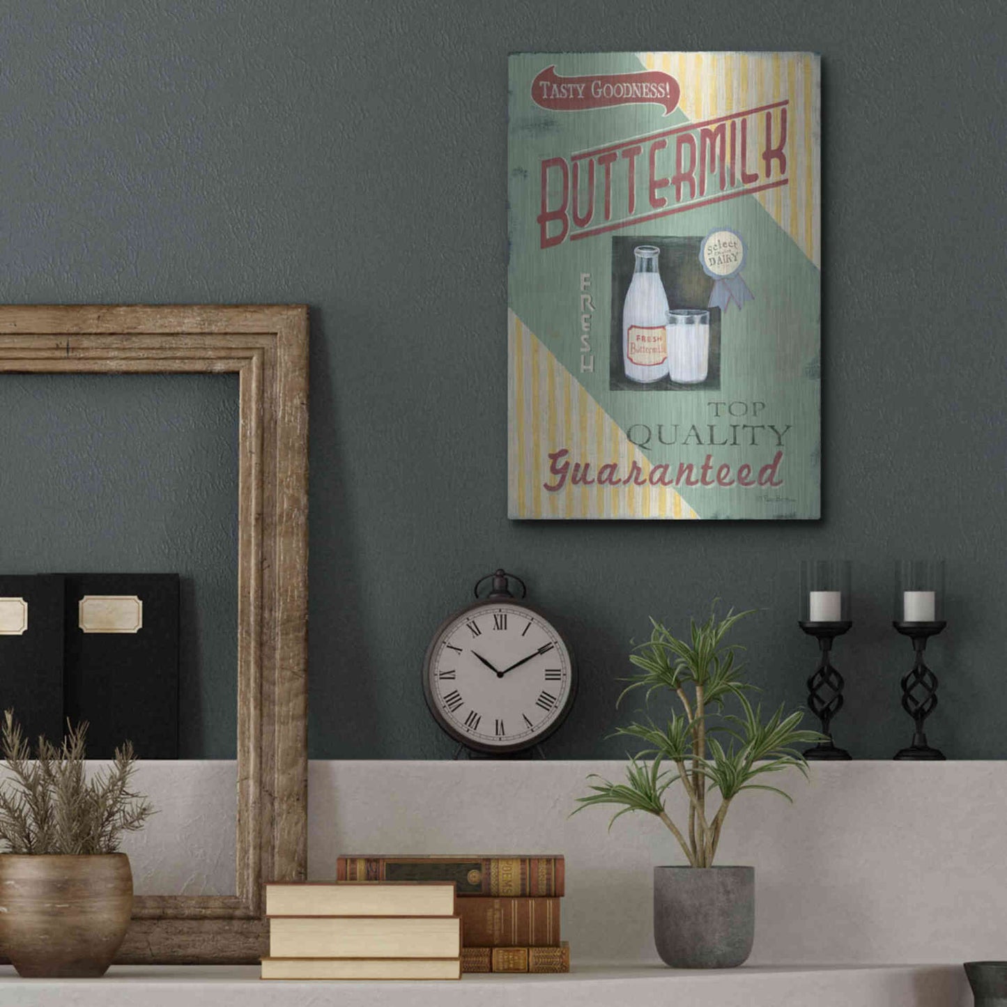 Luxe Metal Art 'Buttermilk' by Pam Britton, Metal Wall Art,12x16