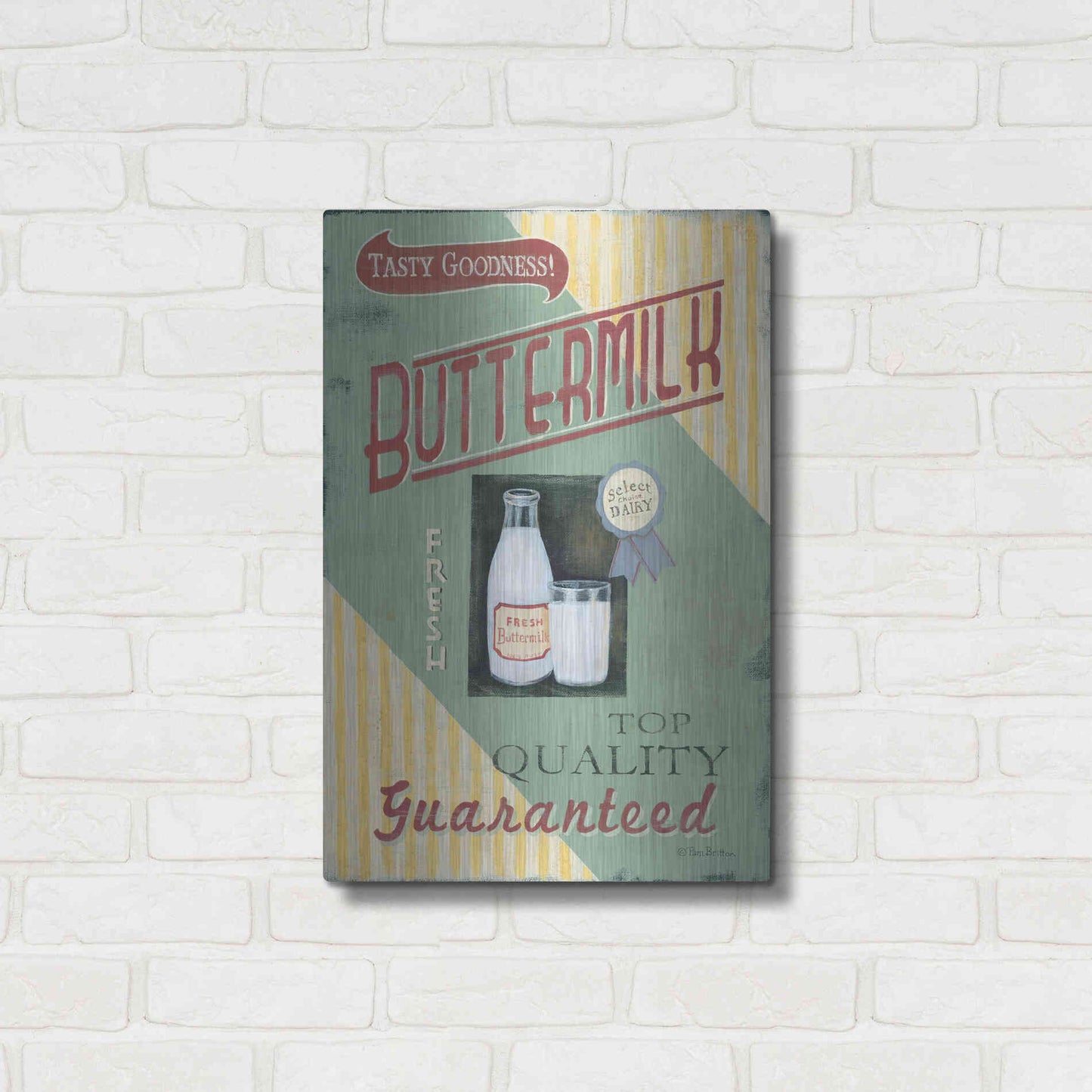 Luxe Metal Art 'Buttermilk' by Pam Britton, Metal Wall Art,16x24