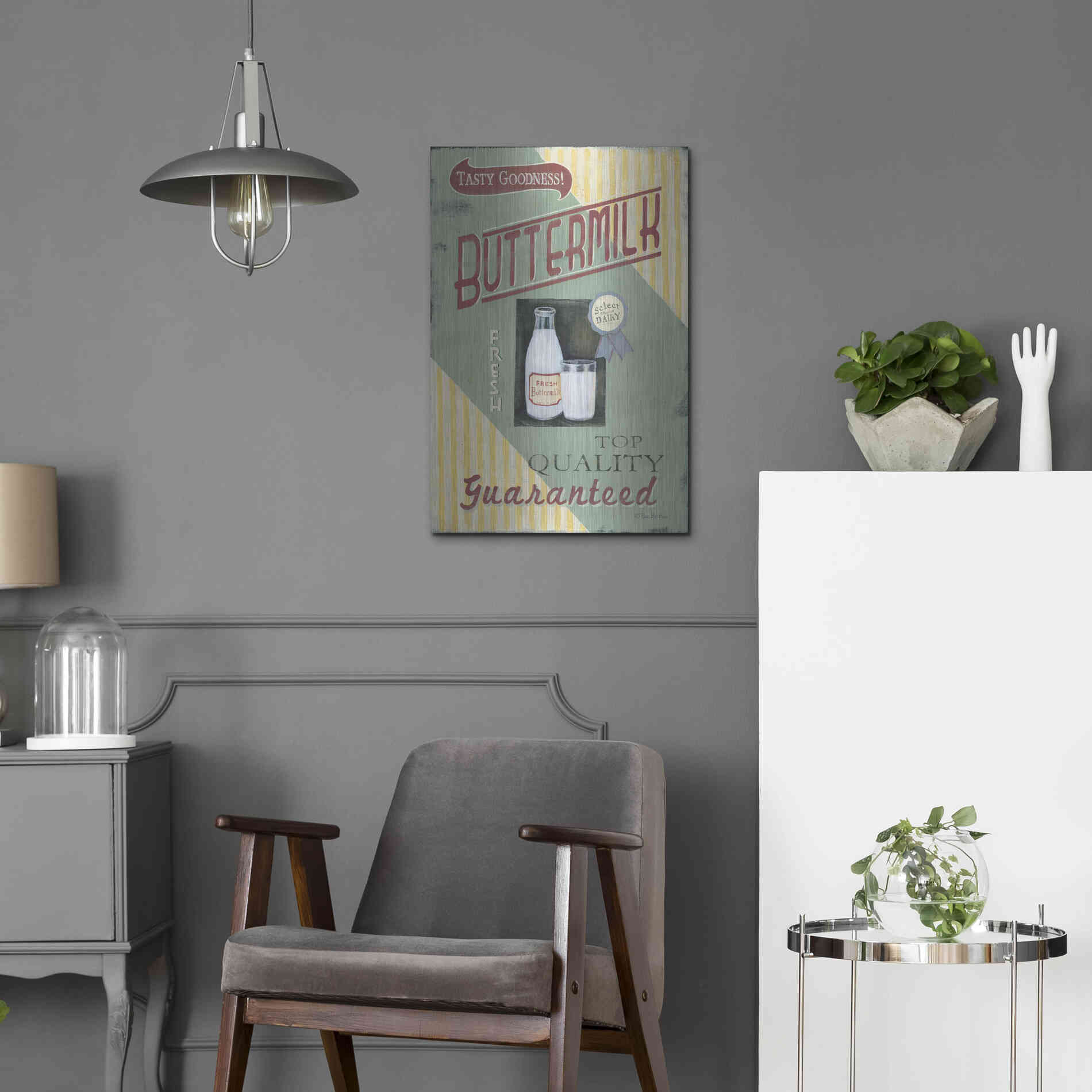 Luxe Metal Art 'Buttermilk' by Pam Britton, Metal Wall Art,16x24