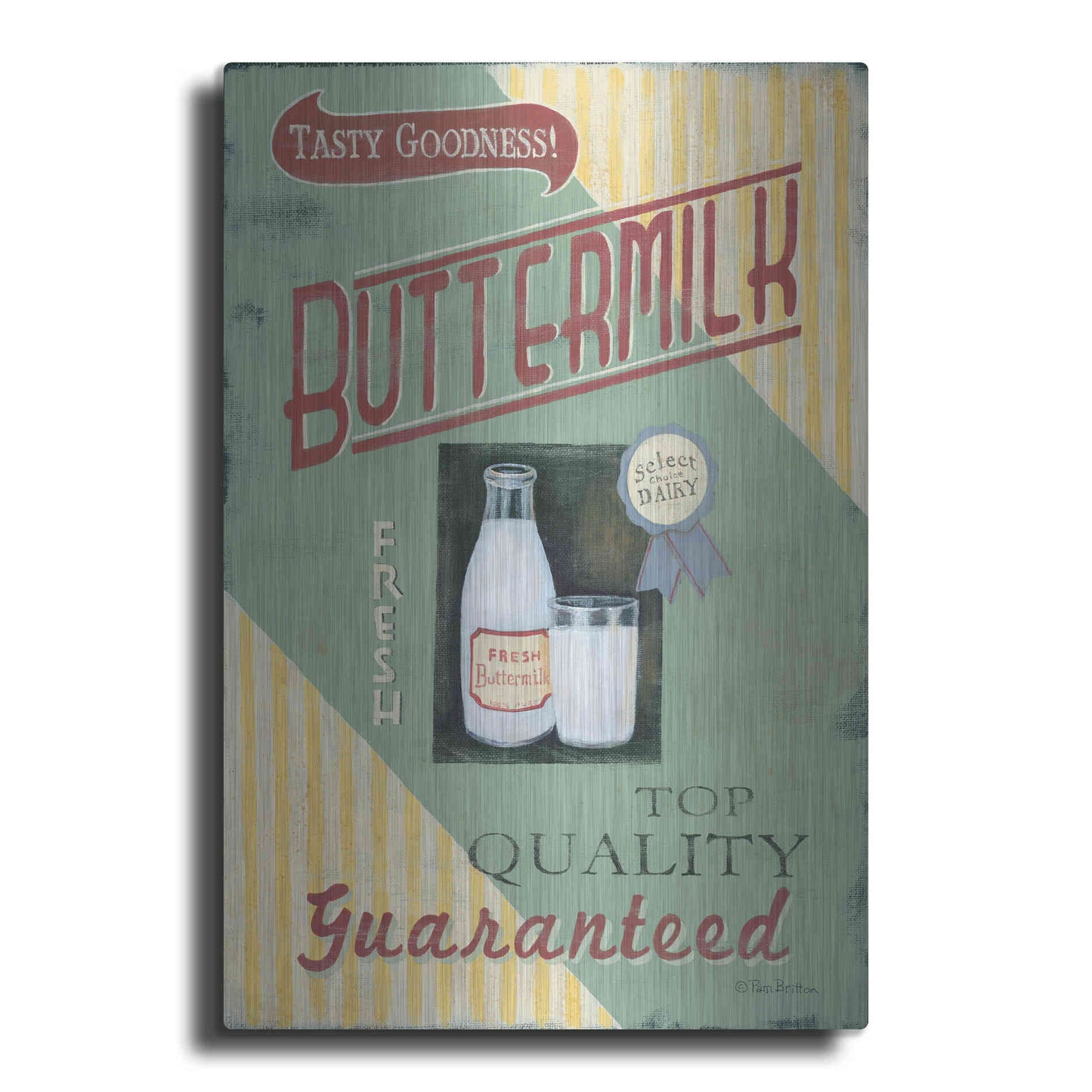 Luxe Metal Art 'Buttermilk' by Pam Britton, Metal Wall Art