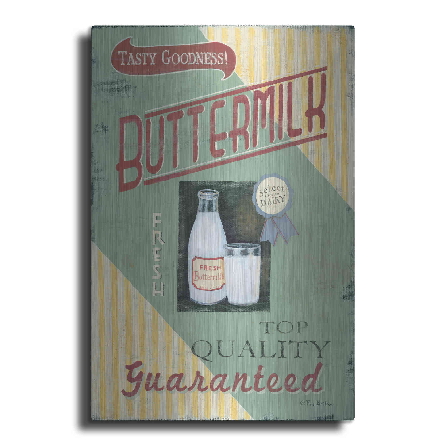 Luxe Metal Art 'Buttermilk' by Pam Britton, Metal Wall Art