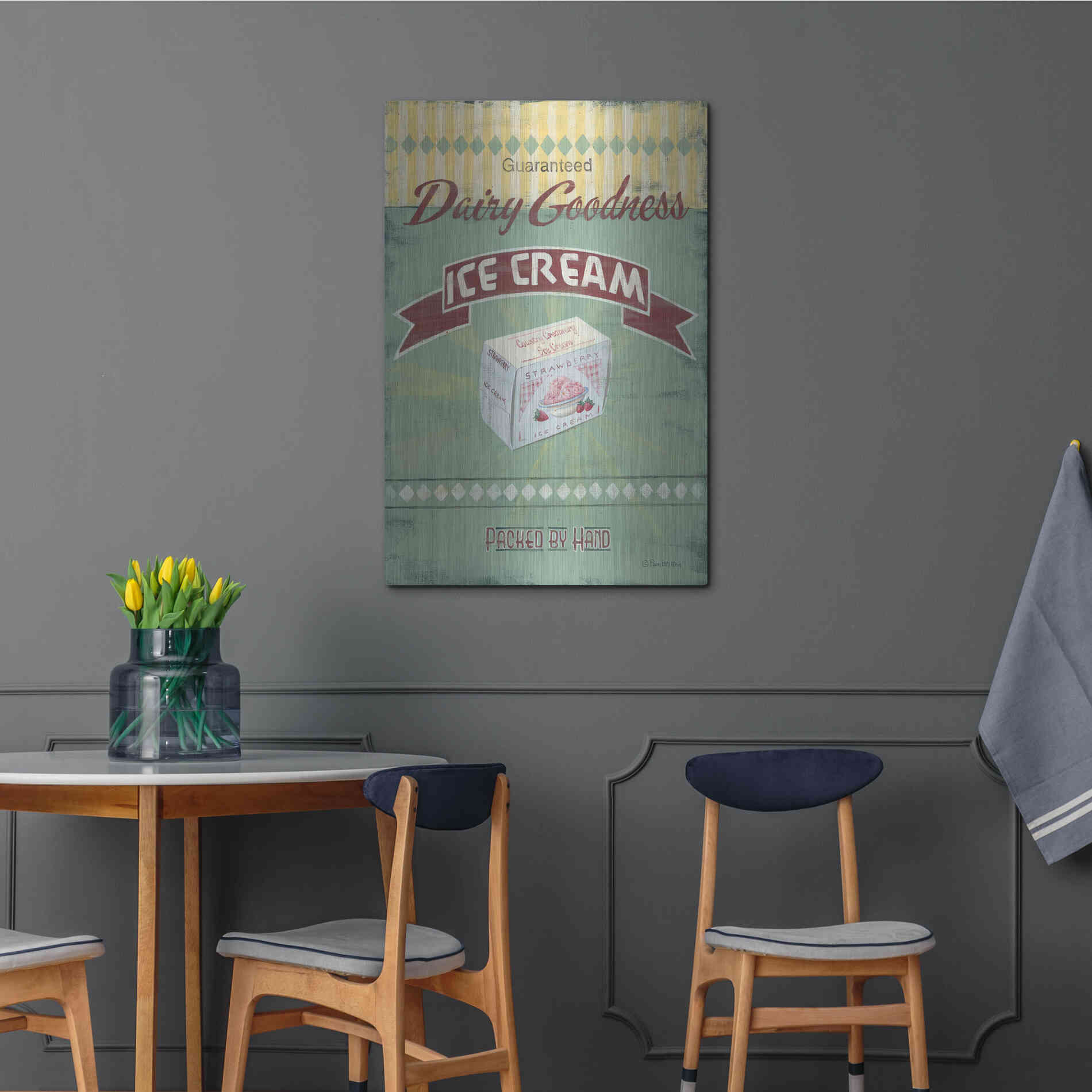 Luxe Metal Art 'Ice Cream' by Pam Britton, Metal Wall Art,24x36