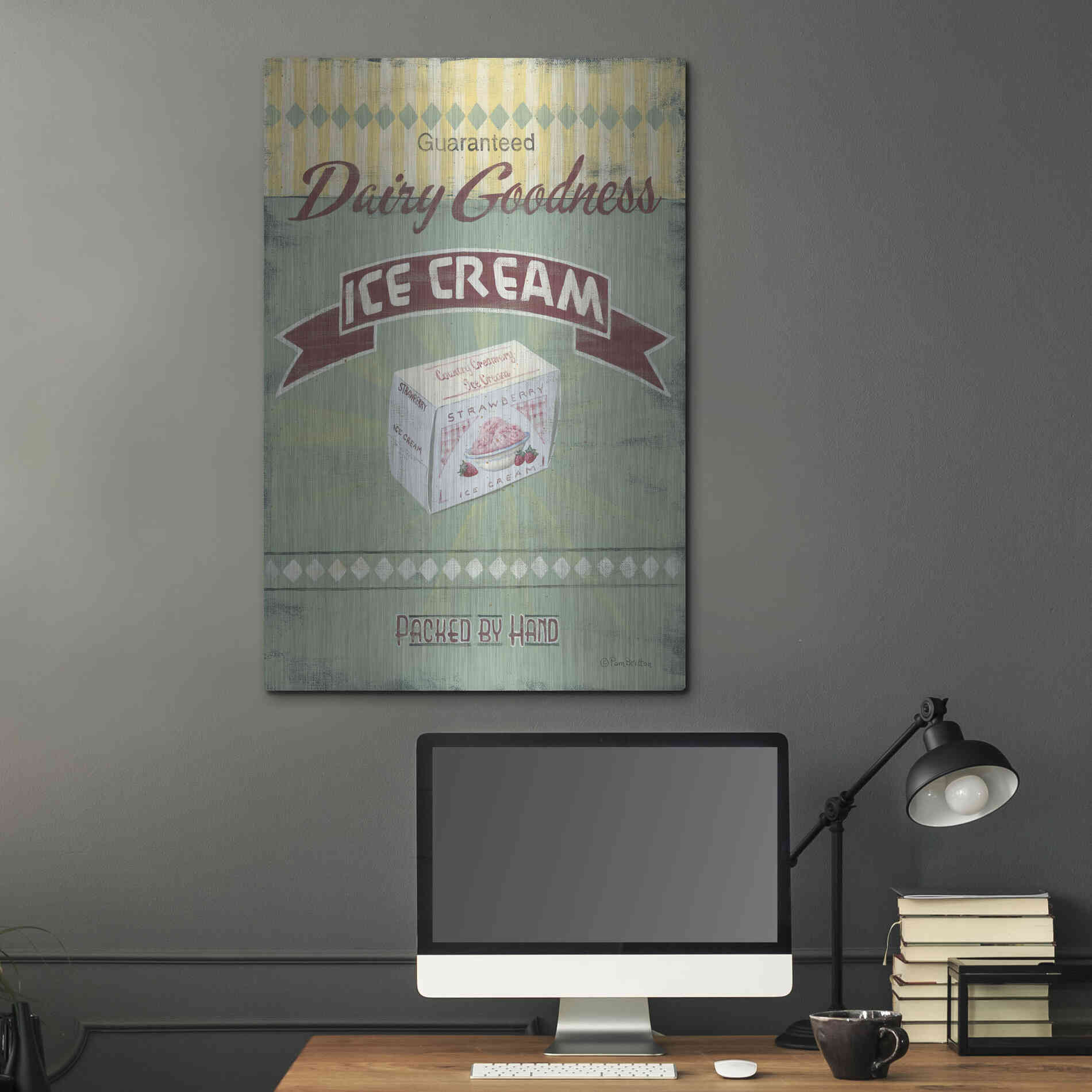 Luxe Metal Art 'Ice Cream' by Pam Britton, Metal Wall Art,24x36