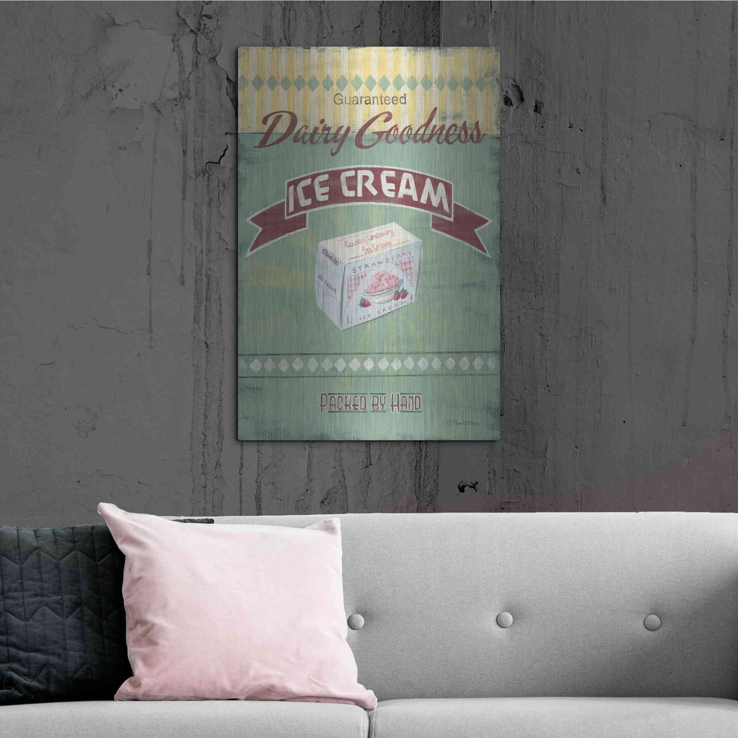 Luxe Metal Art 'Ice Cream' by Pam Britton, Metal Wall Art,24x36