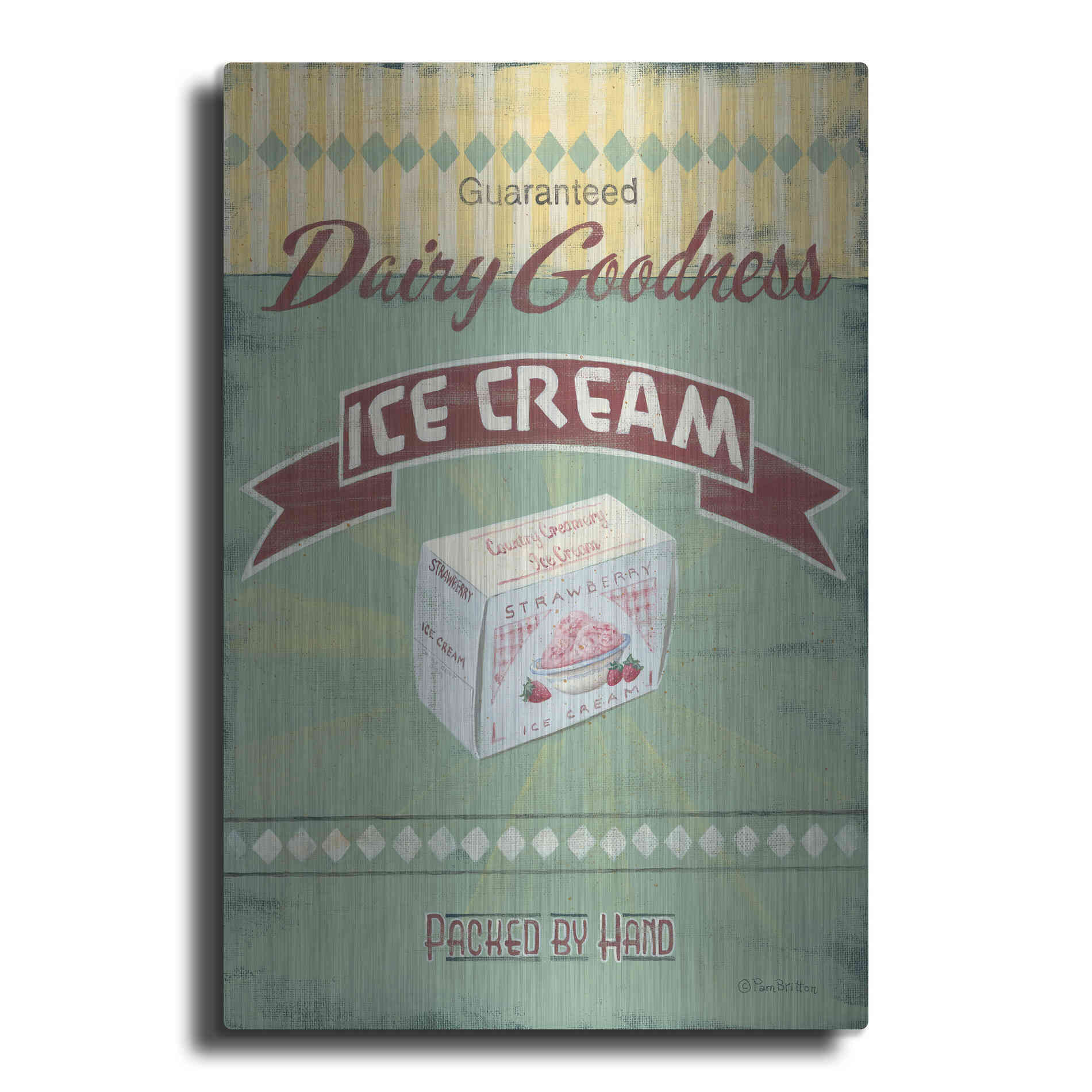 Luxe Metal Art 'Ice Cream' by Pam Britton, Metal Wall Art