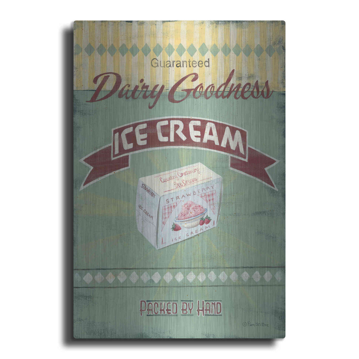 Luxe Metal Art 'Ice Cream' by Pam Britton, Metal Wall Art