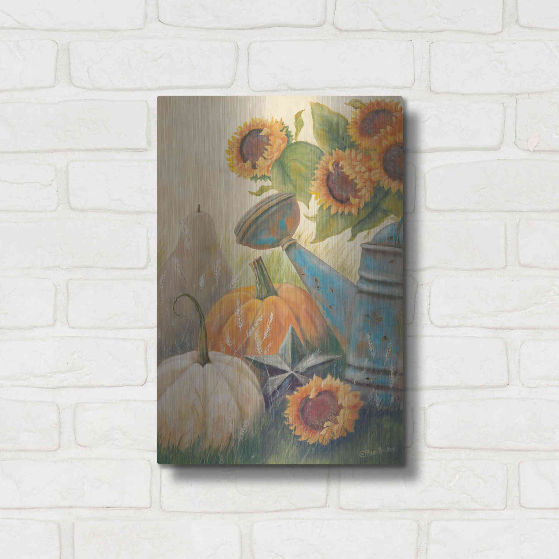 Luxe Metal Art 'Autumn Goodness' by Pam Britton, Metal Wall Art,12x16