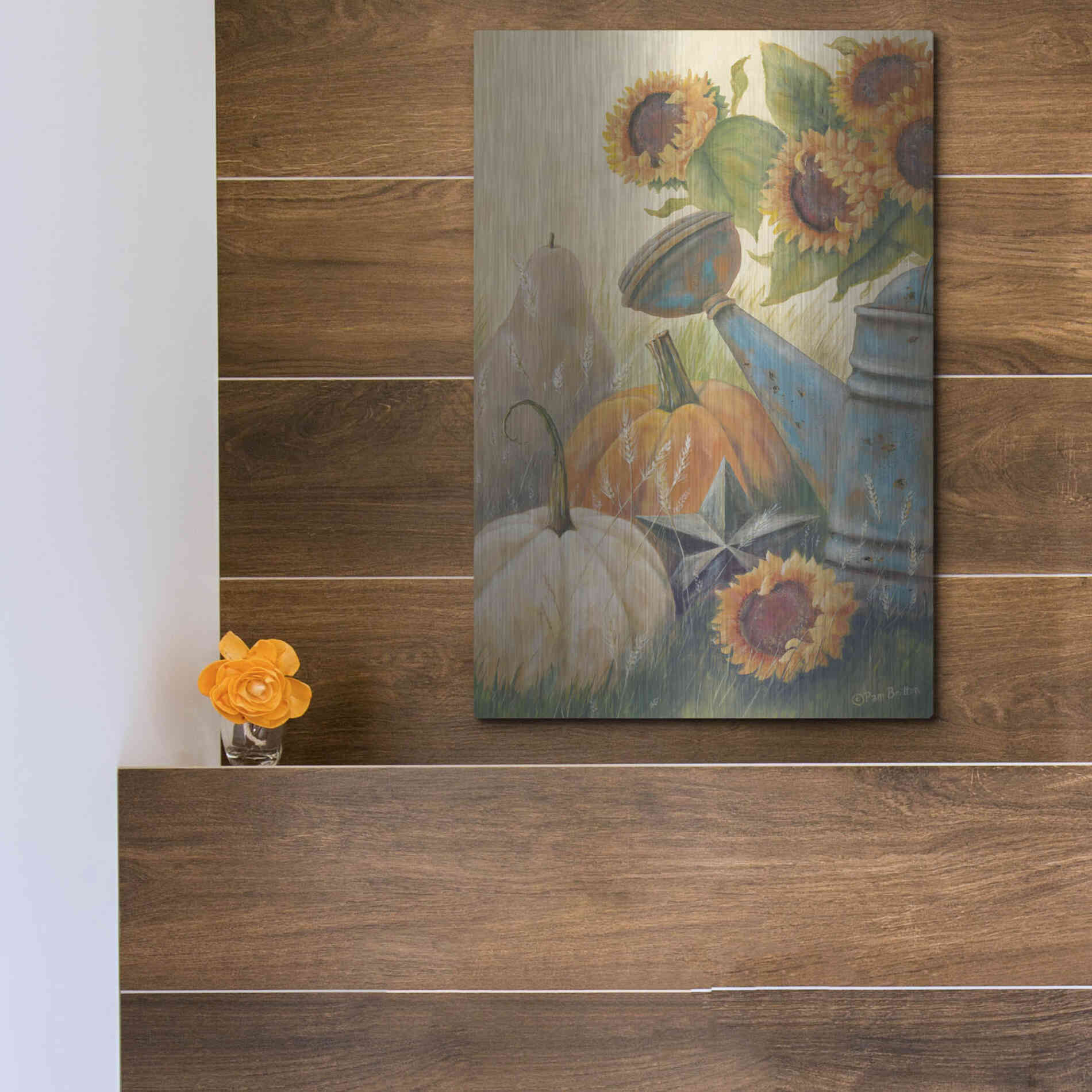 Luxe Metal Art 'Autumn Goodness' by Pam Britton, Metal Wall Art,12x16