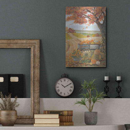 Luxe Metal Art 'Harvest Pumpkins' by Pam Britton, Metal Wall Art,12x16