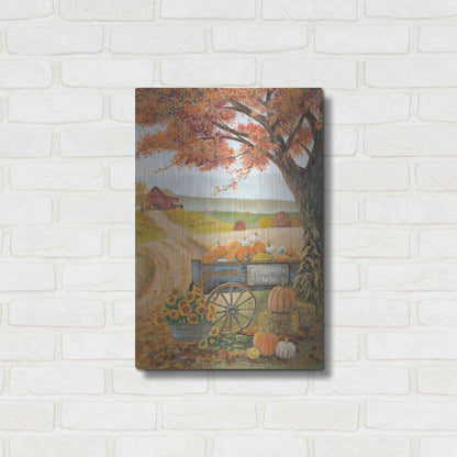 Luxe Metal Art 'Harvest Pumpkins' by Pam Britton, Metal Wall Art,16x24