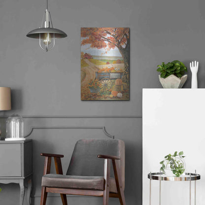 Luxe Metal Art 'Harvest Pumpkins' by Pam Britton, Metal Wall Art,16x24