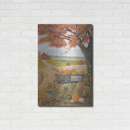 Luxe Metal Art 'Harvest Pumpkins' by Pam Britton, Metal Wall Art,24x36