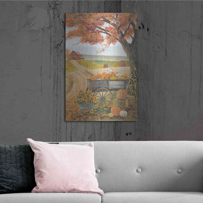 Luxe Metal Art 'Harvest Pumpkins' by Pam Britton, Metal Wall Art,24x36