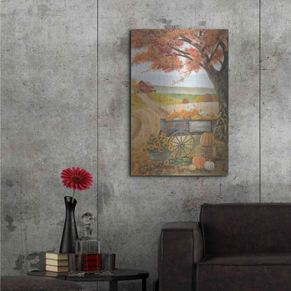 Luxe Metal Art 'Harvest Pumpkins' by Pam Britton, Metal Wall Art,24x36