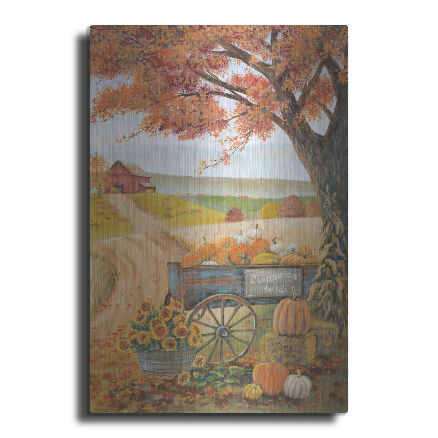 Luxe Metal Art 'Harvest Pumpkins' by Pam Britton, Metal Wall Art