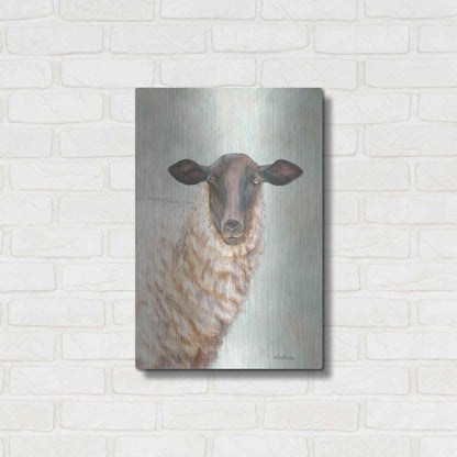 Luxe Metal Art 'Farm Sheep' by Pam Britton, Metal Wall Art,16x24