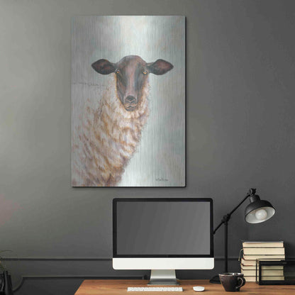 Luxe Metal Art 'Farm Sheep' by Pam Britton, Metal Wall Art,24x36
