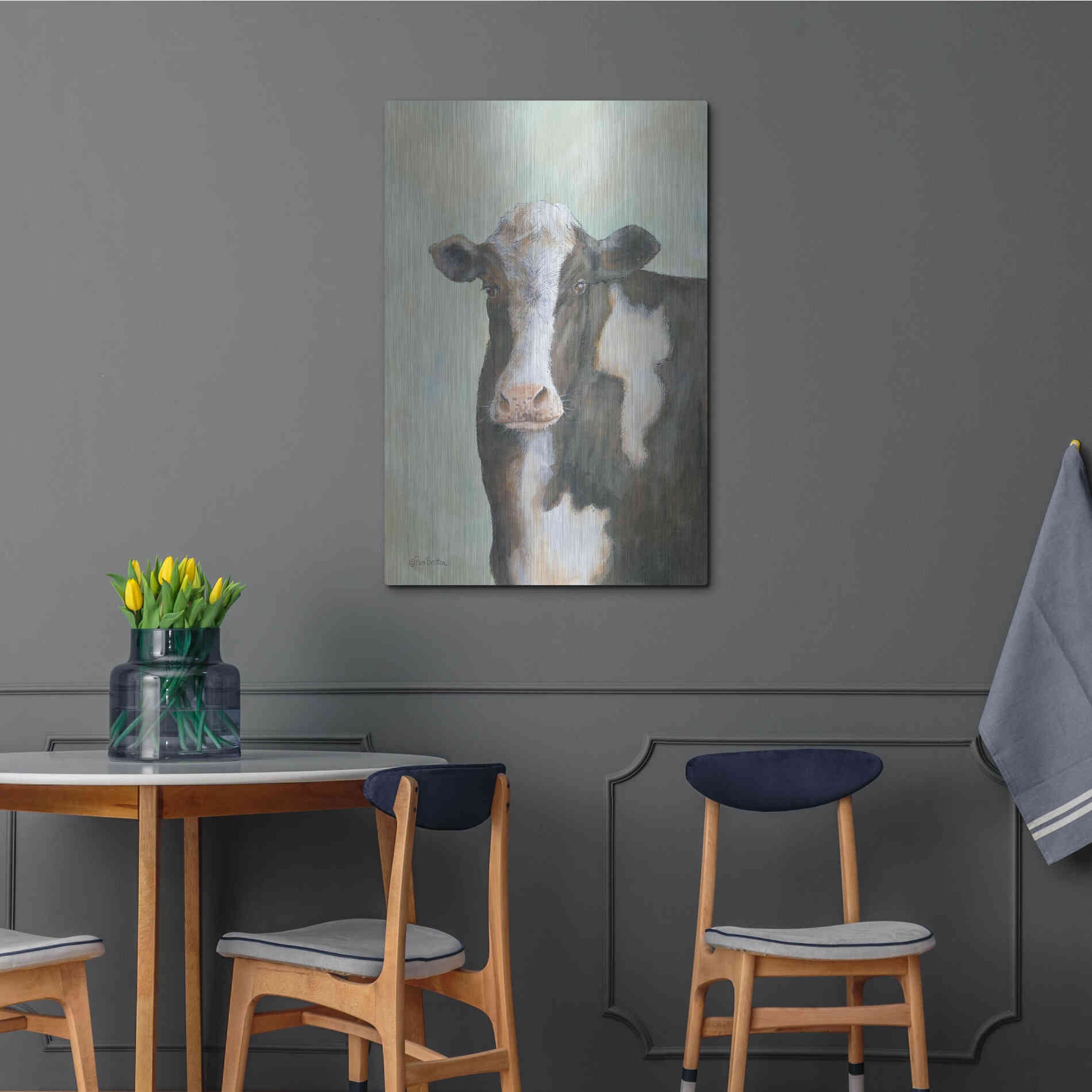 Luxe Metal Art 'Farm Cow' by Pam Britton, Metal Wall Art,24x36