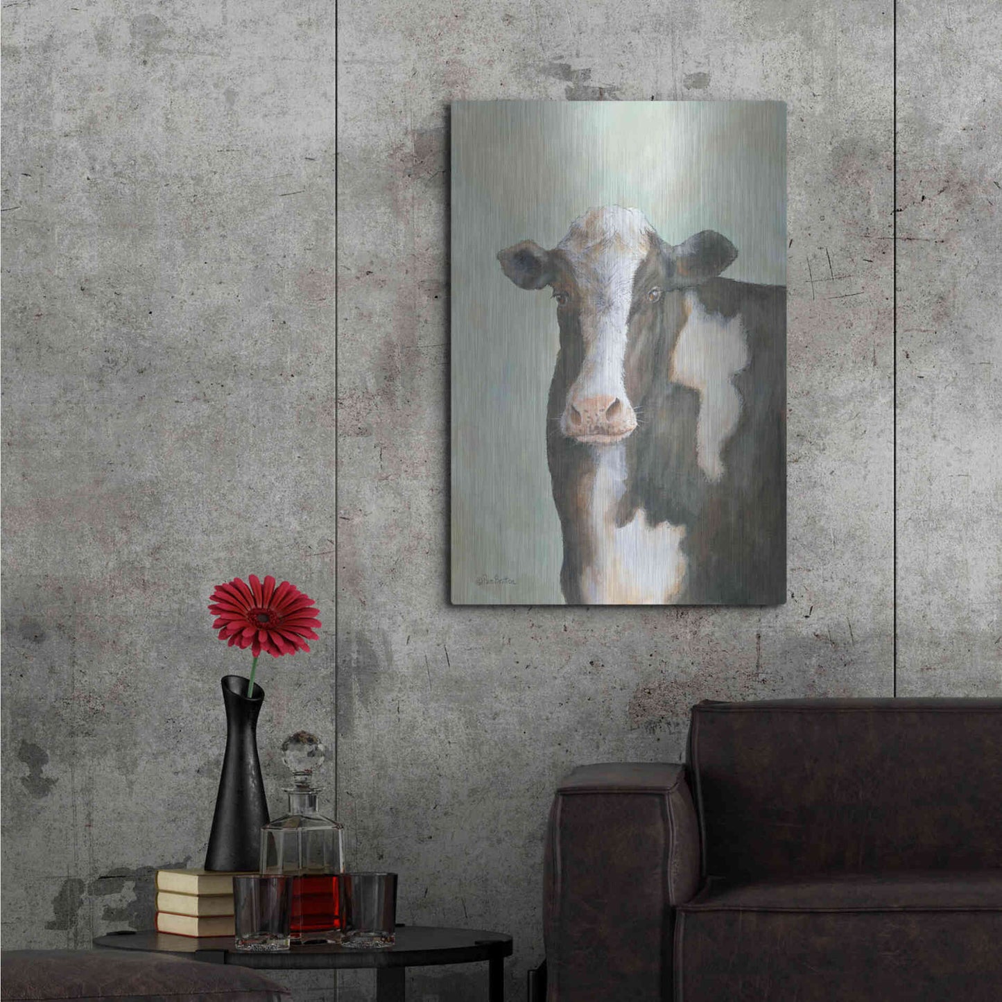 Luxe Metal Art 'Farm Cow' by Pam Britton, Metal Wall Art,24x36