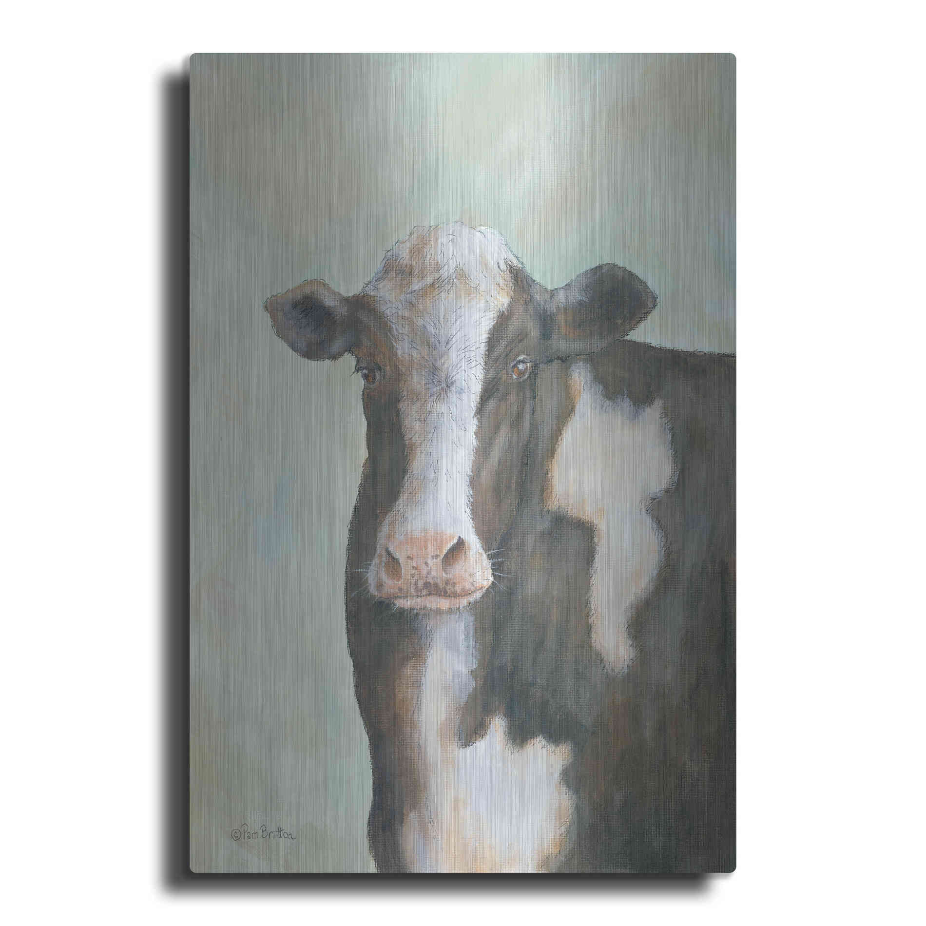 Luxe Metal Art 'Farm Cow' by Pam Britton, Metal Wall Art