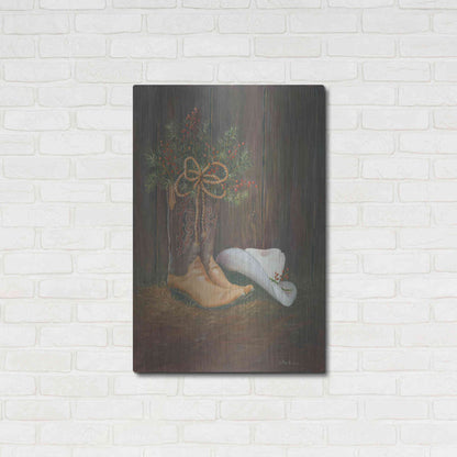 Luxe Metal Art 'Cowboy Christmas' by Pam Britton, Metal Wall Art,24x36