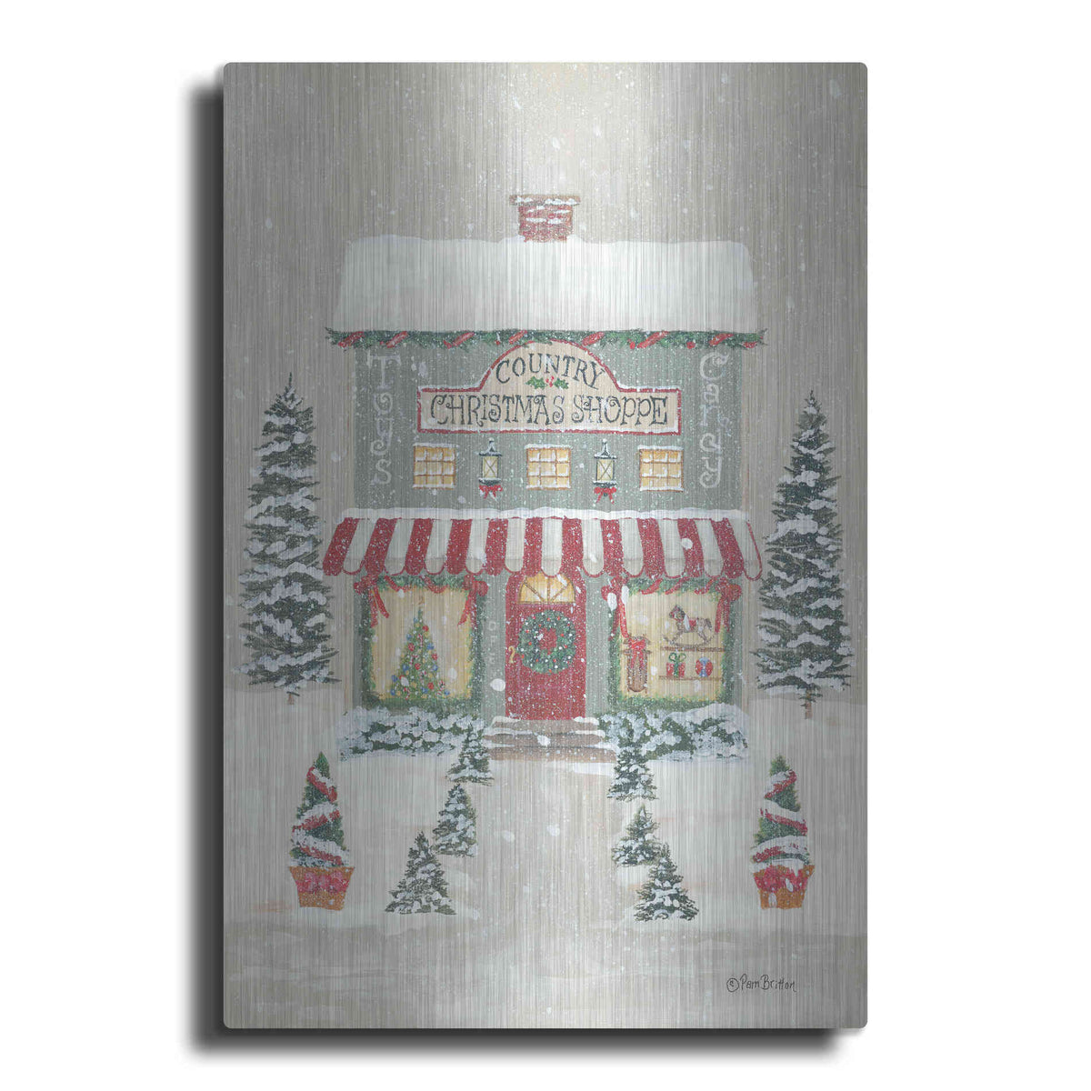 Luxe Metal Art 'Country Christmas Shoppe' by Pam Britton, Metal Wall Art