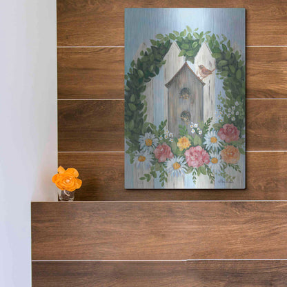 Luxe Metal Art 'A Spring Welcome' by Pam Britton, Metal Wall Art,12x16